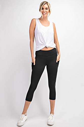 Womens Capri Butter Leggings Athleisurewear Yoga Pants w Pockets Sizes S-3X