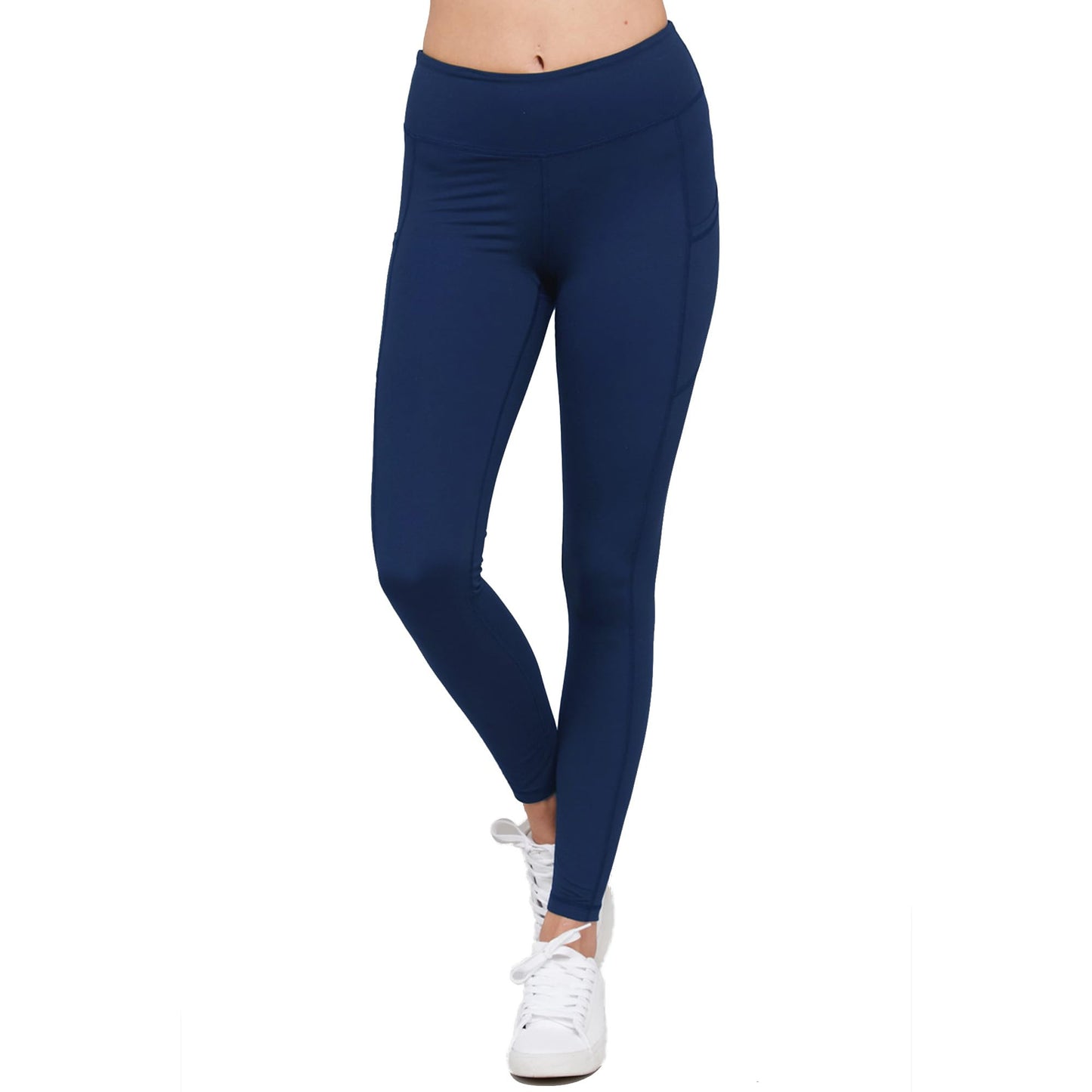 High Waisted Semi-Compression Pocket Leggings Tummy Control Workout Yoga Pants