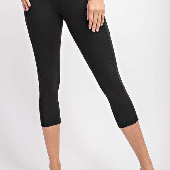 Womens Semi-Compression Capri Pocket Leggings