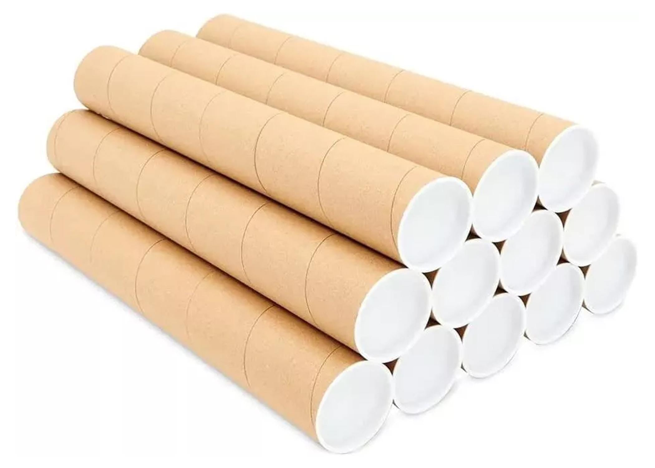2.5" x 12.5" Heavy Duty Mailing Shipping Tubes with End Caps Made in the USA (24 Pack)