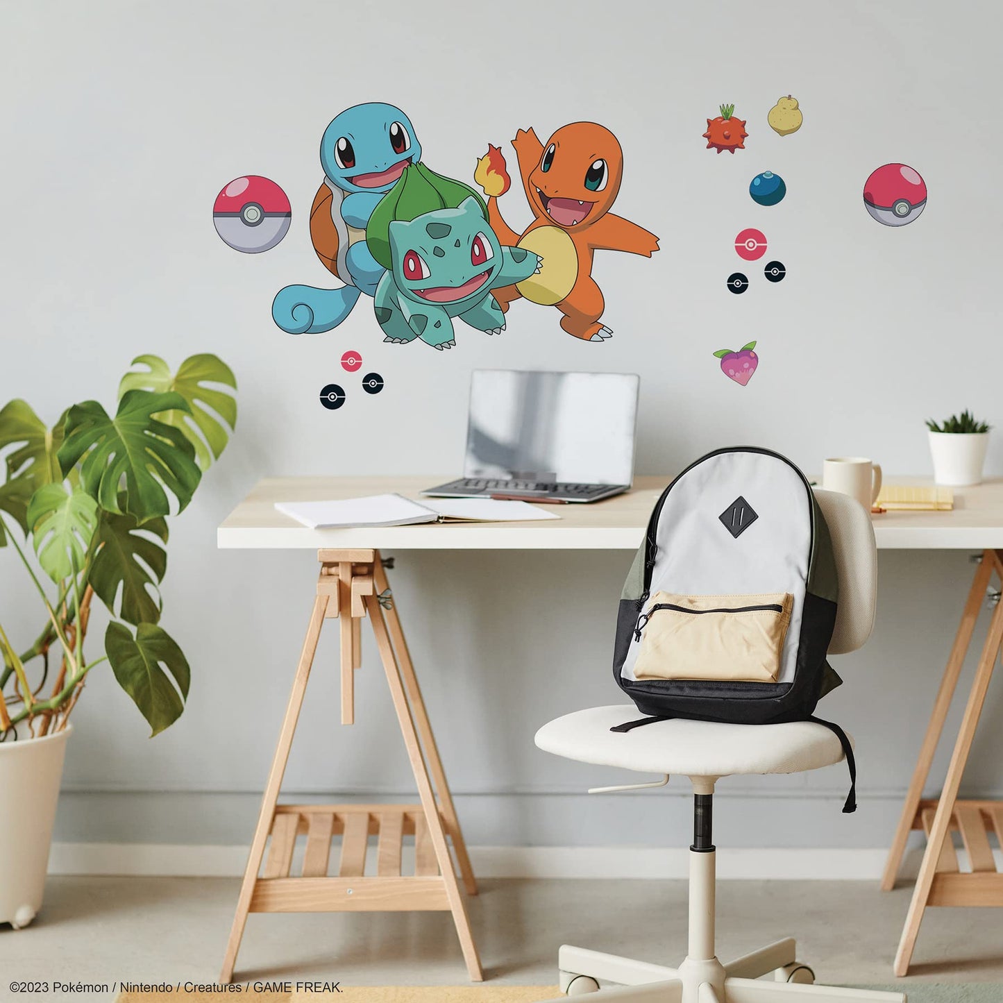 Pokémon Stickers Life Size Bulbasaur, Squirtle, Charmander Peel and Stick Wall Decals