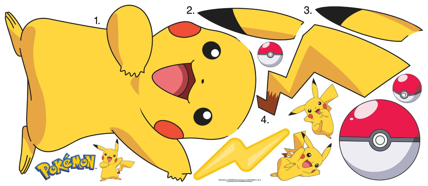 Pokémon Stickers Pikachu and Friends Peel and Stick Wall Decals