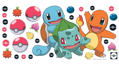 Pokémon Stickers Life Size Bulbasaur, Squirtle, Charmander Peel and Stick Wall Decals