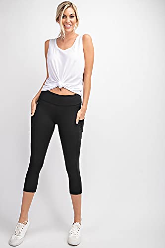 Womens Capri Butter Leggings Athleisurewear Yoga Pants w Pockets Sizes S-3X