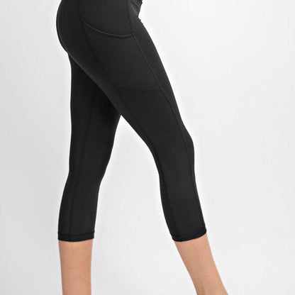 Womens Semi-Compression Capri Pocket Leggings