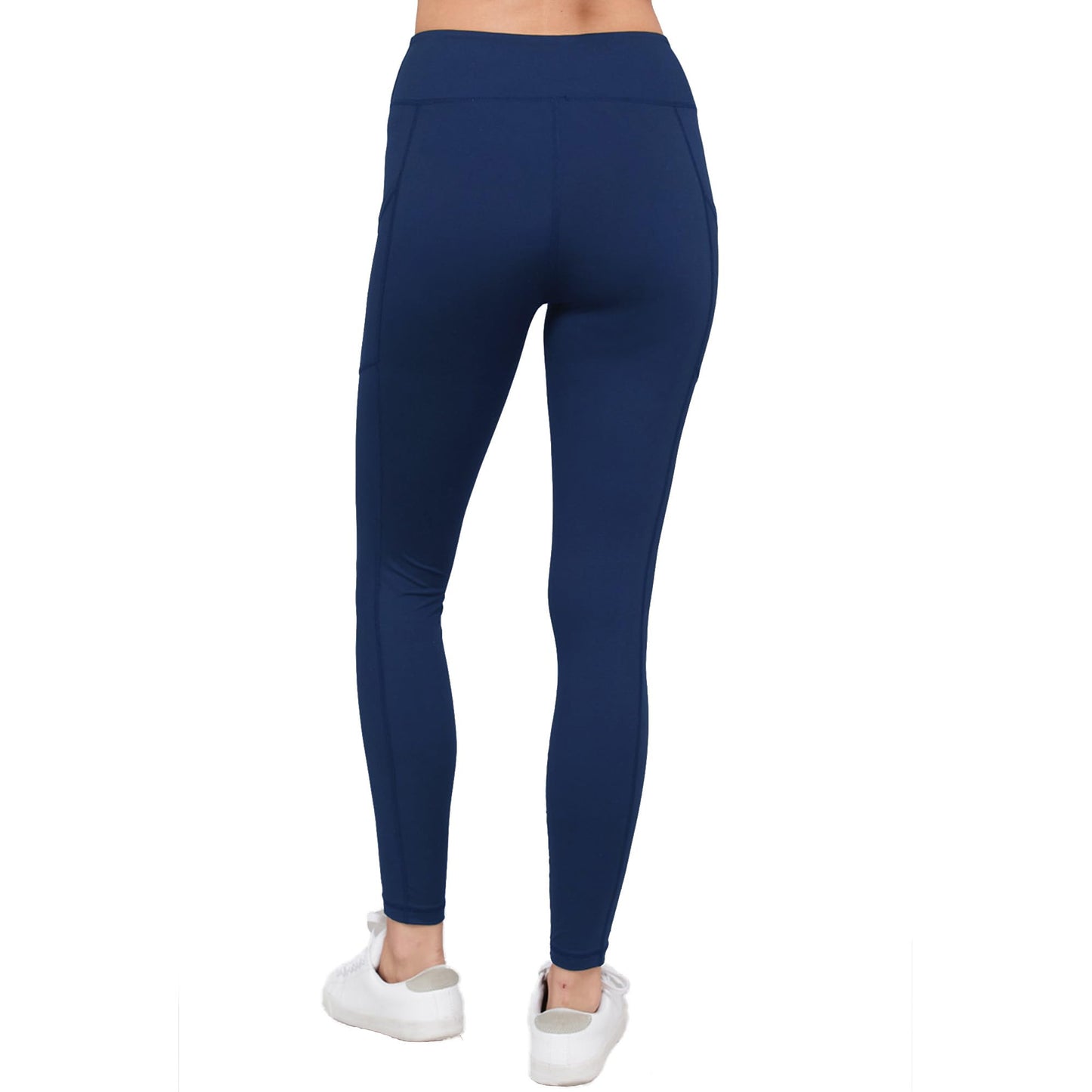 High Waisted Semi-Compression Pocket Leggings Tummy Control Workout Yoga Pants