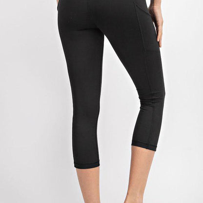 Womens Semi-Compression Capri Pocket Leggings