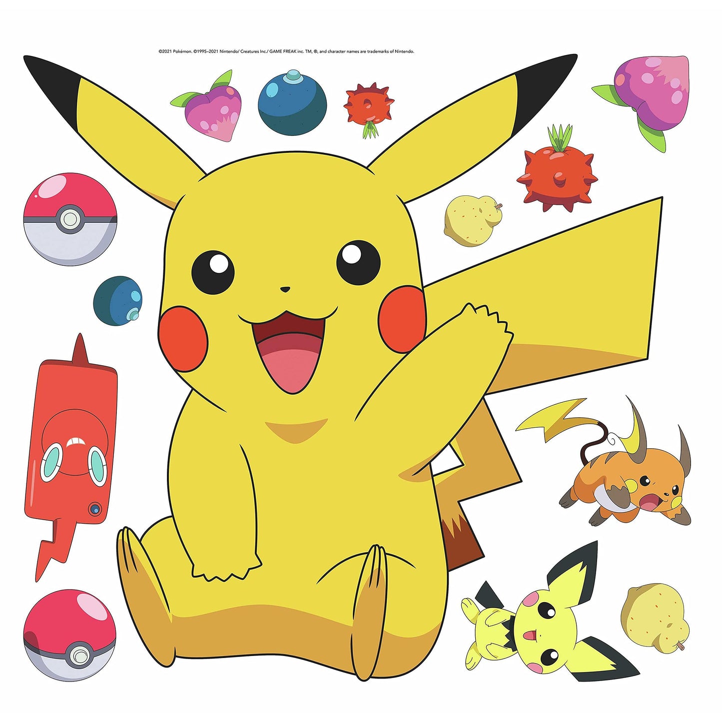 Pokémon Stickers Giant Pikachu Peel and Stick Wall Decals
