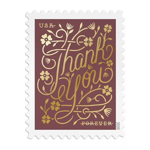 Thank You 2020 USPS Forever Postage Stamps - Sheet of 20 Stamps