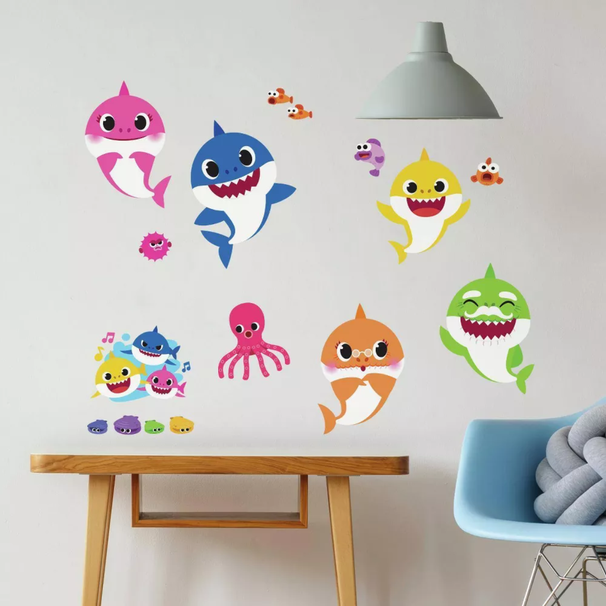 Baby Shark Peel and Stick Kids Stickers Wall Decals - 39 Pieces