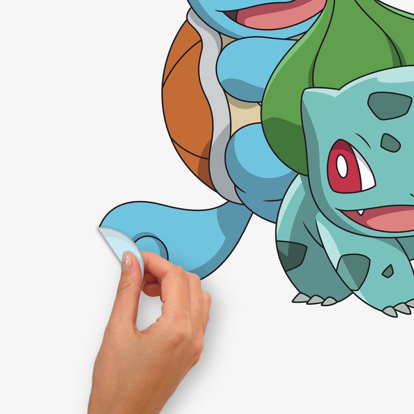 Pokémon Stickers Life Size Bulbasaur, Squirtle, Charmander Peel and Stick Wall Decals