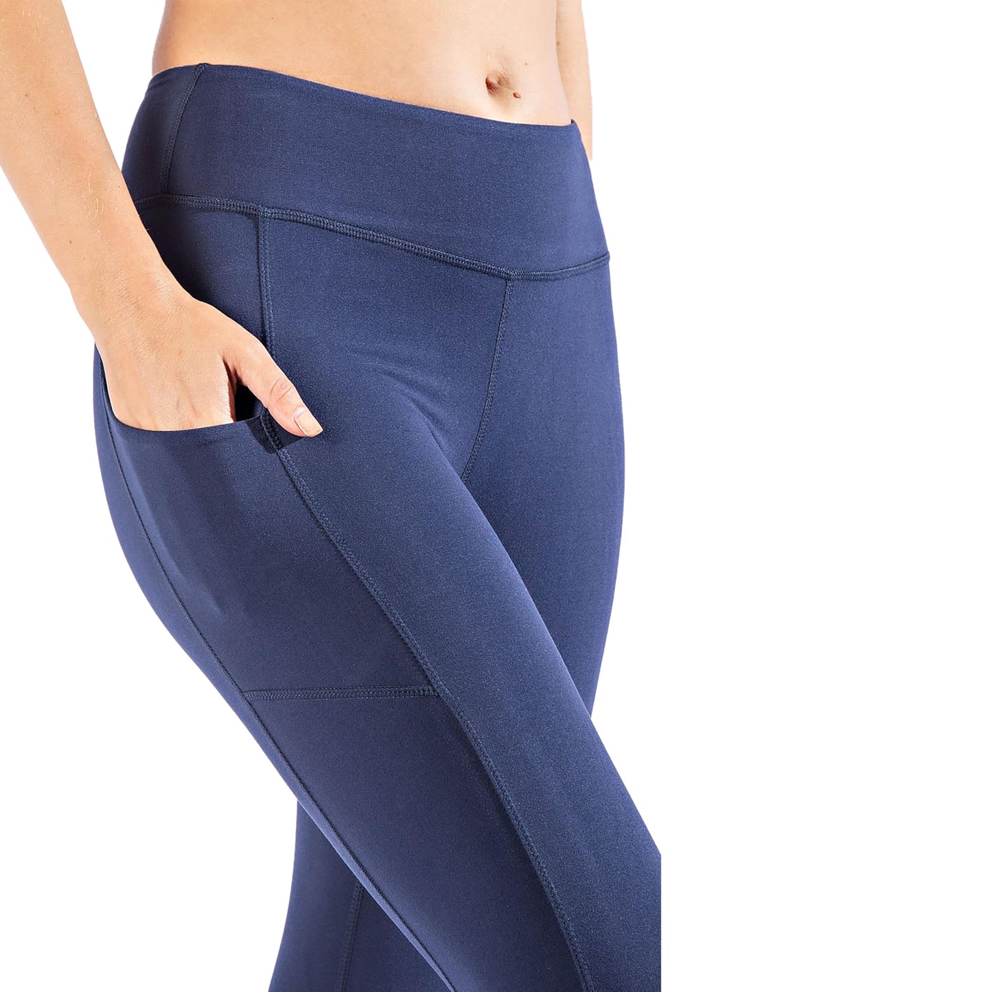 High Waisted Semi-Compression Pocket Leggings Tummy Control Workout Yoga Pants