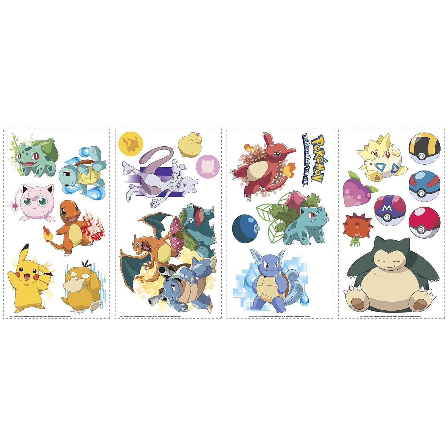 Pokémon Stickers Pikachu and Friends Peel and Stick Wall Decals