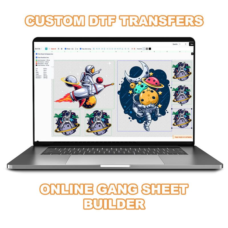 Custom DTF Gang Sheet for T-Shirt Heat Press Transfers - Free Online Builder