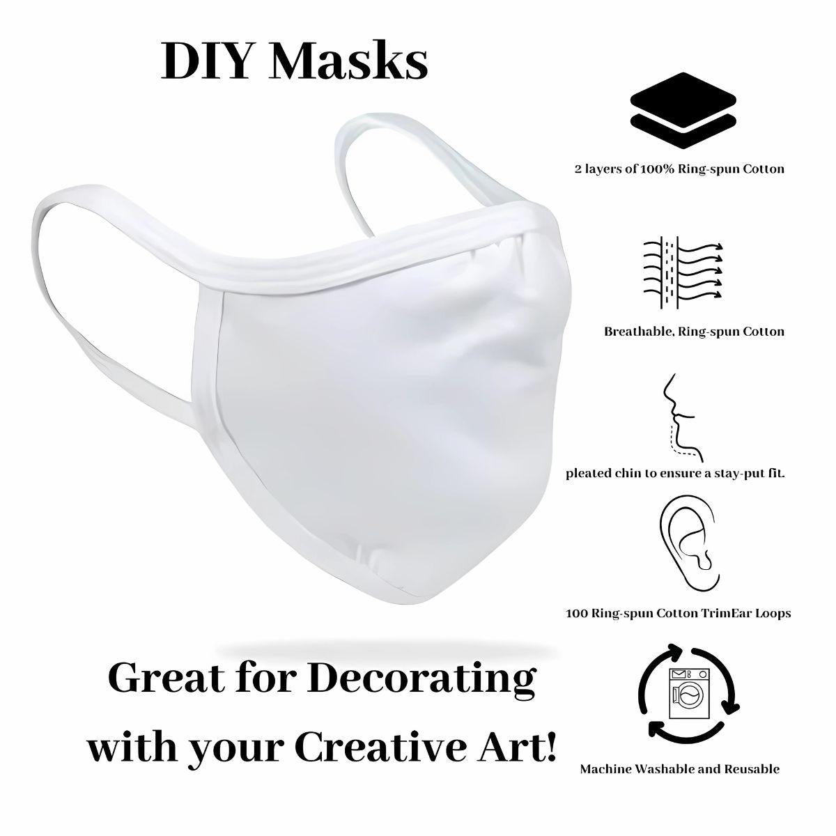 Cloth Face Mask for Men and Women, One Size, Perfect for Discretion and Privacy, 2-ply Face Mask, Unisex - Made in the USA