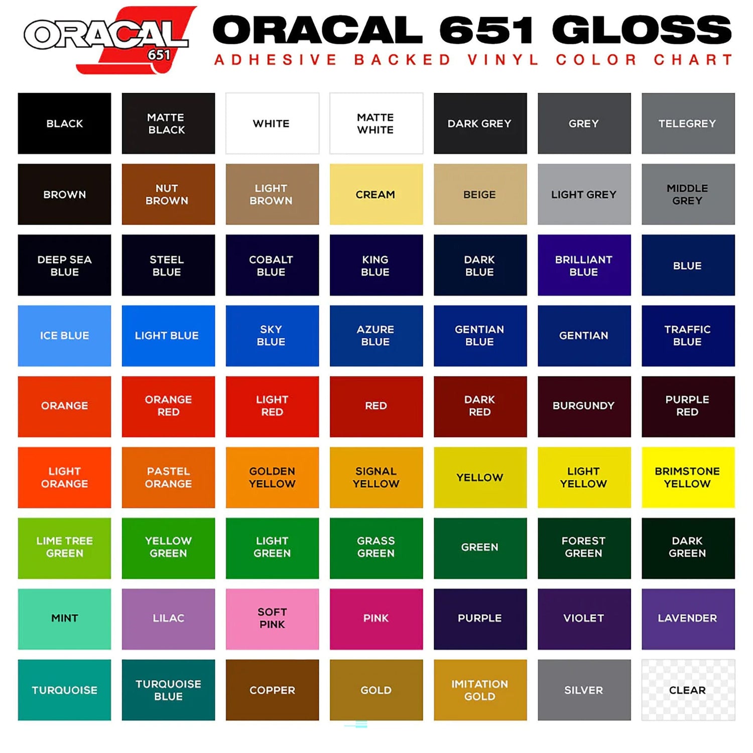 Oracal 651 Adhesive Vinyl, Permanent, Waterproof, Transfer Sticker, Decal, Outdoor Vinyl, Works with Silhouette Cameo Cricut Cutting Machine
