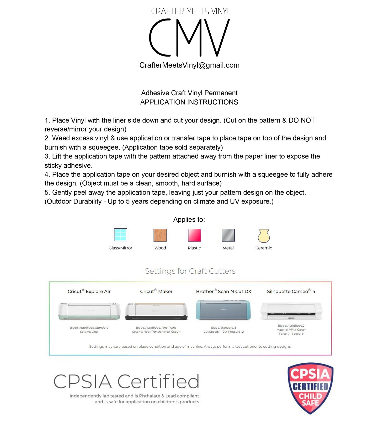 Oracal 651 Adhesive Vinyl, Permanent, Waterproof, Transfer Sticker, Decal, Outdoor Vinyl, Works with Silhouette Cameo Cricut Cutting Machine