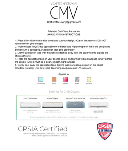 Oracal 651 Adhesive Vinyl, Permanent, Waterproof, Transfer Sticker, Decal, Outdoor Vinyl, Works with Silhouette Cameo Cricut Cutting Machine