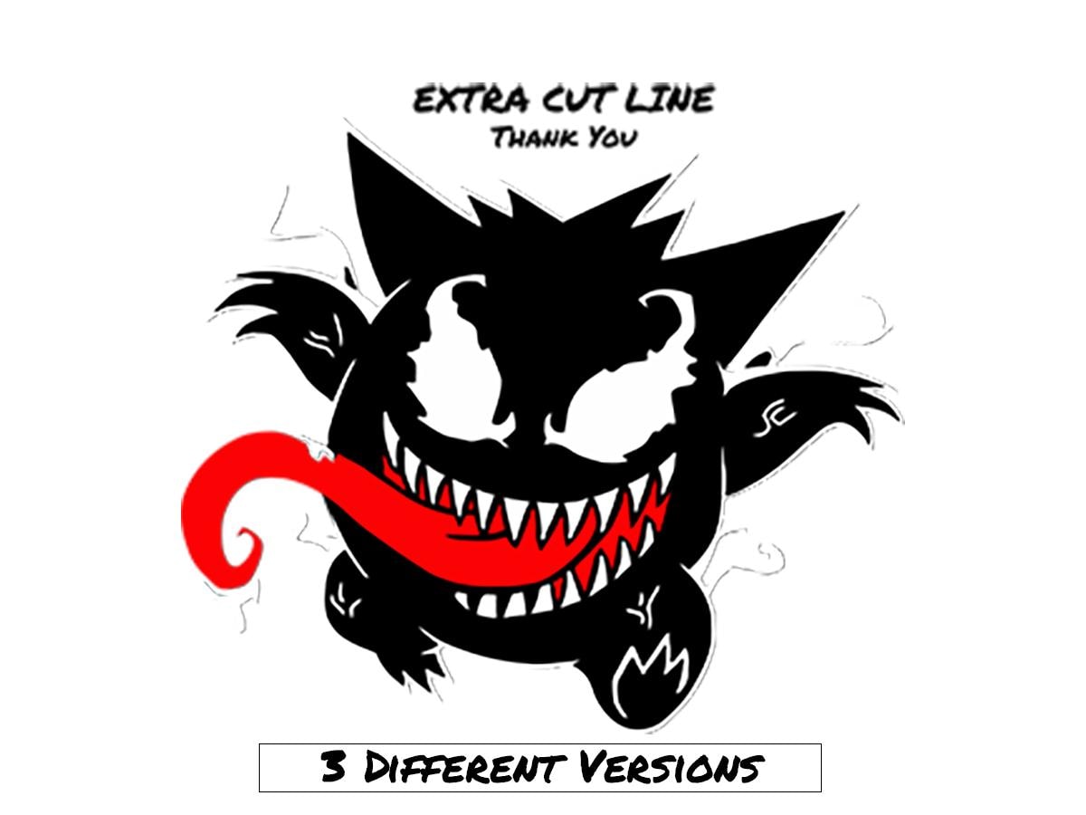 Printable Gengar Venom Png Svg Vector Files for DIY Crafts, Ready to use for shirt-makers DTG, DTF, Htv, for Cricut cutting machine