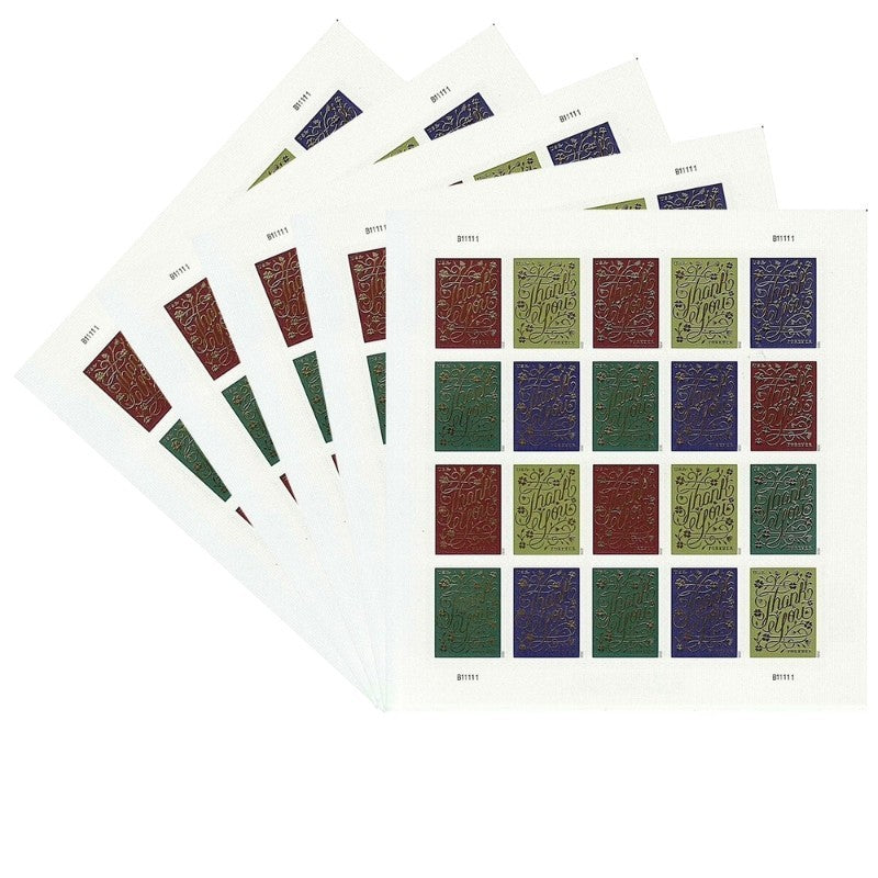 Thank You 2020 USPS Forever Postage Stamps - Sheet of 20 Stamps
