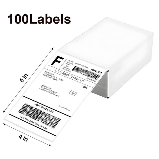 Postage Shipping Labels 4" x 6" Perforated Fanfold Direct Thermal Labels