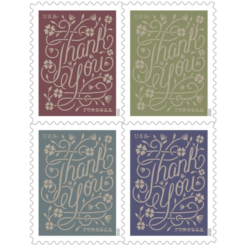 Thank You 2020 USPS Forever Postage Stamps - Sheet of 20 Stamps